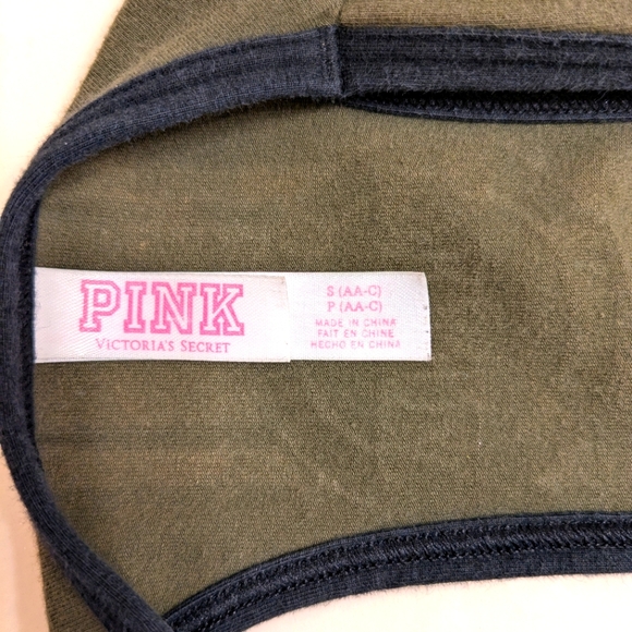 Victoria's Secret PINK Crop Haut Court High-Neck Sports Bra Green Size SP(AA-C) - Picture 9 of 9